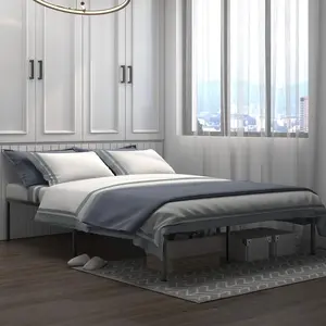 Garvee Heavy Duty Metal Platform Bed Frames in Twin, Full, and Queen Sizes with Noise-Free, Anti-Slip Steel Slats, Easy Assembly, No Box Spring Needed, and Ample Underbed Storage Space, Supporting up to 800 lbs