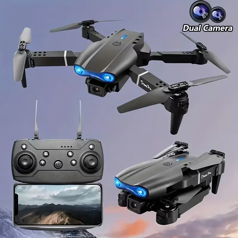 Professional Aerial Photography Drone Pro Foldable Drones with Dual Camera, Obstacle Avoidance Flight System, Gesture Photo, Long Flight Time Toy Drone