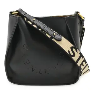 Pre-owned Stella McCartney Calfskin Shoulder Bags Mini Stella Logo Leather Shoulder Bag