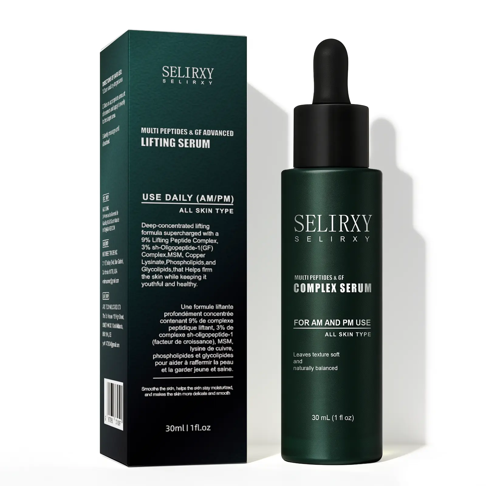 Multi Peptide GF Complex Serum for Face, Peptide Growth Factor Lifting Serum for Anti Aging, Hydrating Peptide gfserum Skincare Korean with Hyaluronic Acid, Multi Peptide Moisturizer, Glow Peptide Recovery Complex, Lift and Firm Skin