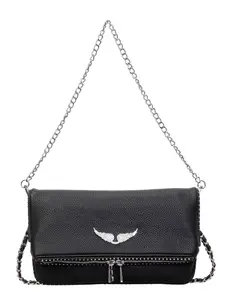 Alligator Texture Chain Crossbody Bag, Rivet Edges + Wing Decor Single Shoulder Bag, Versatile Women's Bag for Daily Party Date Dinner
