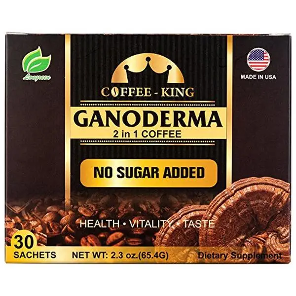 Ganoderma Reishi Coffee Mix, Instant 2-in-1 Mushroom Coffee with All Natural Ganoderma Lucidum. A Non Sugar Dietary Supplement To Replace Regular Coff