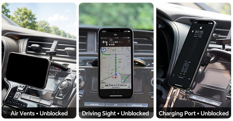 【PASLDA】 Magnetic CD Slot Car Mount for CarPlay Screens 7-inch Monitors & Phones High-Magnetism Anti-Shake Secure Mount with Anti-Slip Pads TikTokShopBlackFriday