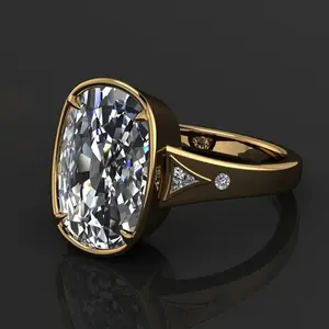 3CT Multi-Stone Moissanite Ring in Silver, Classic Luxury Cluster Design, Romantic Glam Statement Jewelry queen ring
