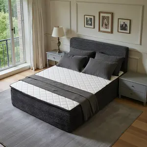 ALTRIGUS Queen Size All-in-one Fully Compressed Sponge Bed Frame, Modern Floor Bed with Breathable Memory Foam Mattress & Headboard, Medium Firm Support, No Assembly Required,Suitable For RVs, Guest Rooms, Apartments, And Offices.