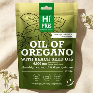 HiPlus Powerful Black Seed Oil + Oregano Oil Capsules | 6000mg Herbal Equivalent, Immune Support，Oregano Oil + Black Seed Oil Softgels – Immune Defense & Antioxidant Support, Plant-Based Formula, 300 Count，shilajitmen,probioticwomen, magnesium complex