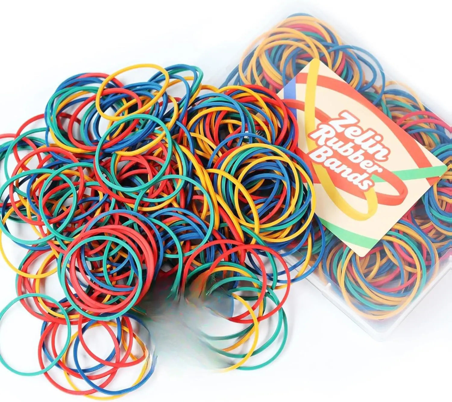 100 Pcs Rubber Bands Office Supplies Boxed Colorful for Bracelets Money Crafts Mail Sorting File Bundling Strong Durable Natural Rubber
