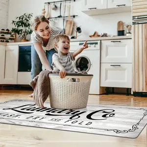 Laundry Room Rug Farmhouse Style Washable Non Slip Kitchen Mat Waterproof Runner for Entryway Mudroom Home Decor