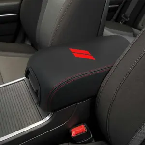 Center Console Cover for Dodge Charger (2011-2023) and Chrysler 300 (2015-2022)-Leather Armrest Cover, Console Box Lid Protector with Red Stitches, Interior Accessory