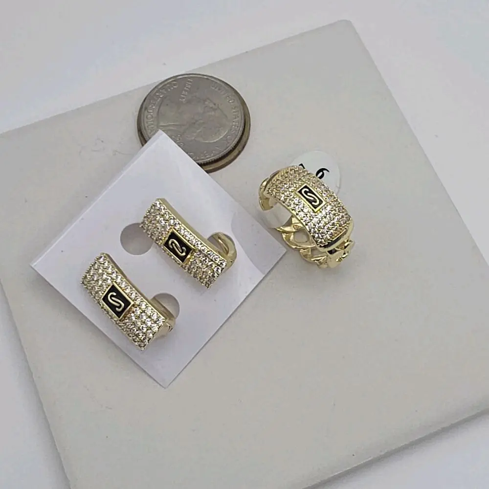 fashion set    beautiful ring and earrings Gold-plated with stones fancy design  #7 #8 #9 rings  available