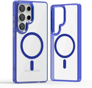 HISTORYOO For Samsung Galaxy S26 S25 Ultra S24 Plus S23 S22 Clear Soft TPU transparent Cover Compatible With  Magsafe Magnetic Support wireless Charging shockproof Minimalist Case