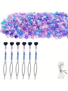 600pcs 9x6mm Pony Beads Set, Mixed Beads, DIY Jewelry Making Kit, Braiding Hair Accessories, Bracelets, Keychains, Craft Supplies, Fashion Gift