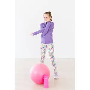 SALE Playful Purple Full-Zip Ruffle Active Jacket
