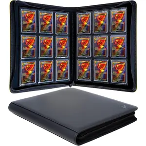 Toploader Binder - Holds 288+ Top Loaders for Cards, 9 Pocket Top Loader Binders with Sleeves for 3" x 4" Rigid Card Holders for Baseball, Football and other Sports Cards(Black)