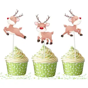 Festive Red-Nosed Reindeer Cupcake Toppers - Make Your Holiday Treats Dasher-ingly Delightful!