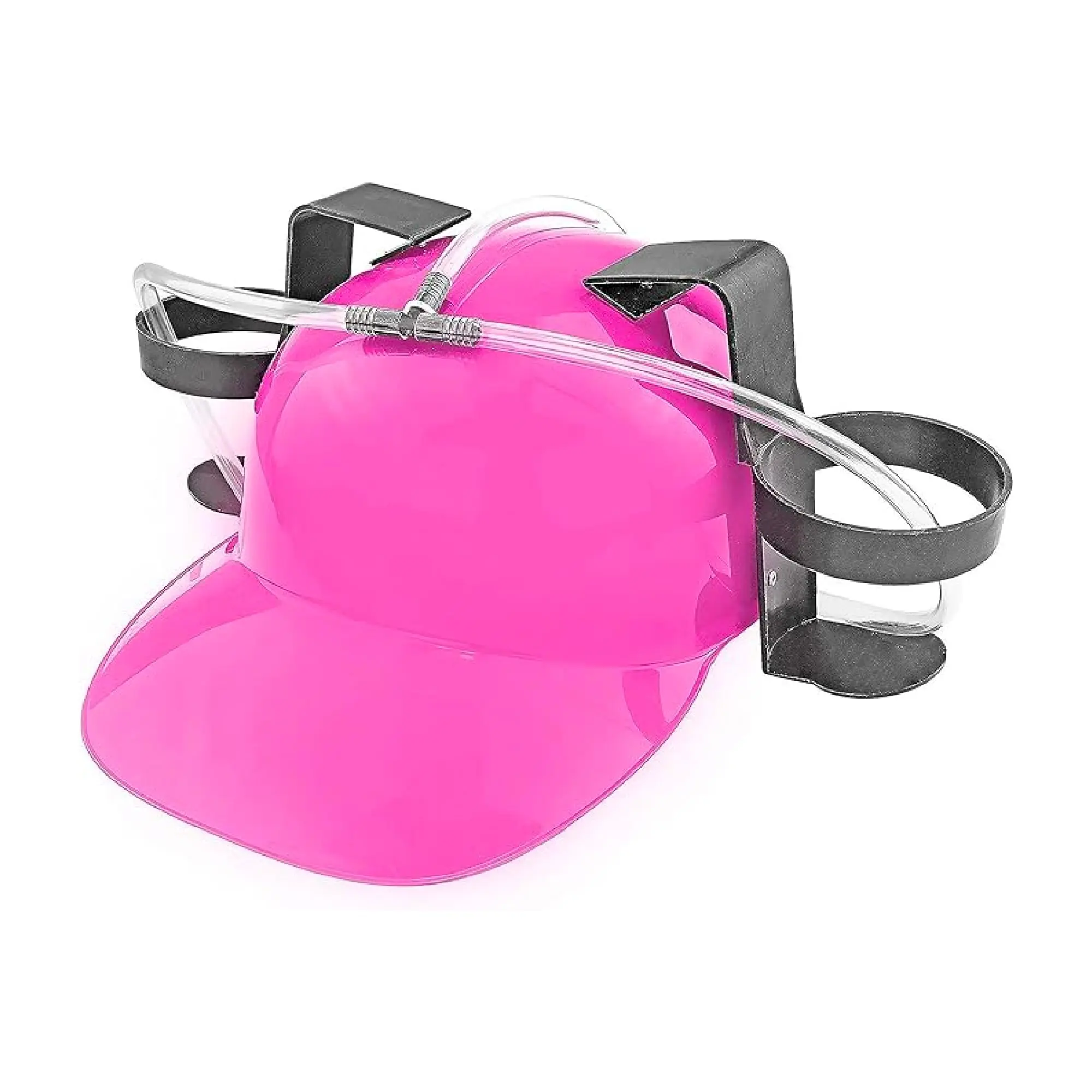 Beer Soda Guzzler Helmet Drinking Party Hat, Pink - Fairly Odd Novelties