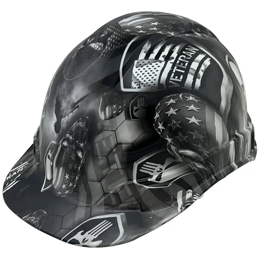Hydrographic Cap Style Hard Hats with 6 Point Suspension - Veterans Day Design