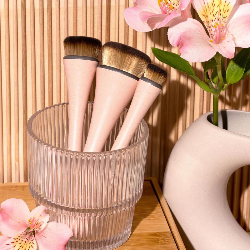 EcoTools 360 Ultimate Blend Makeup Brush Kit for Cream Liquid & Powder Foundation Blush & Bronzer Vegan Cruelty-Free 3 Piece Set for Flawless Application