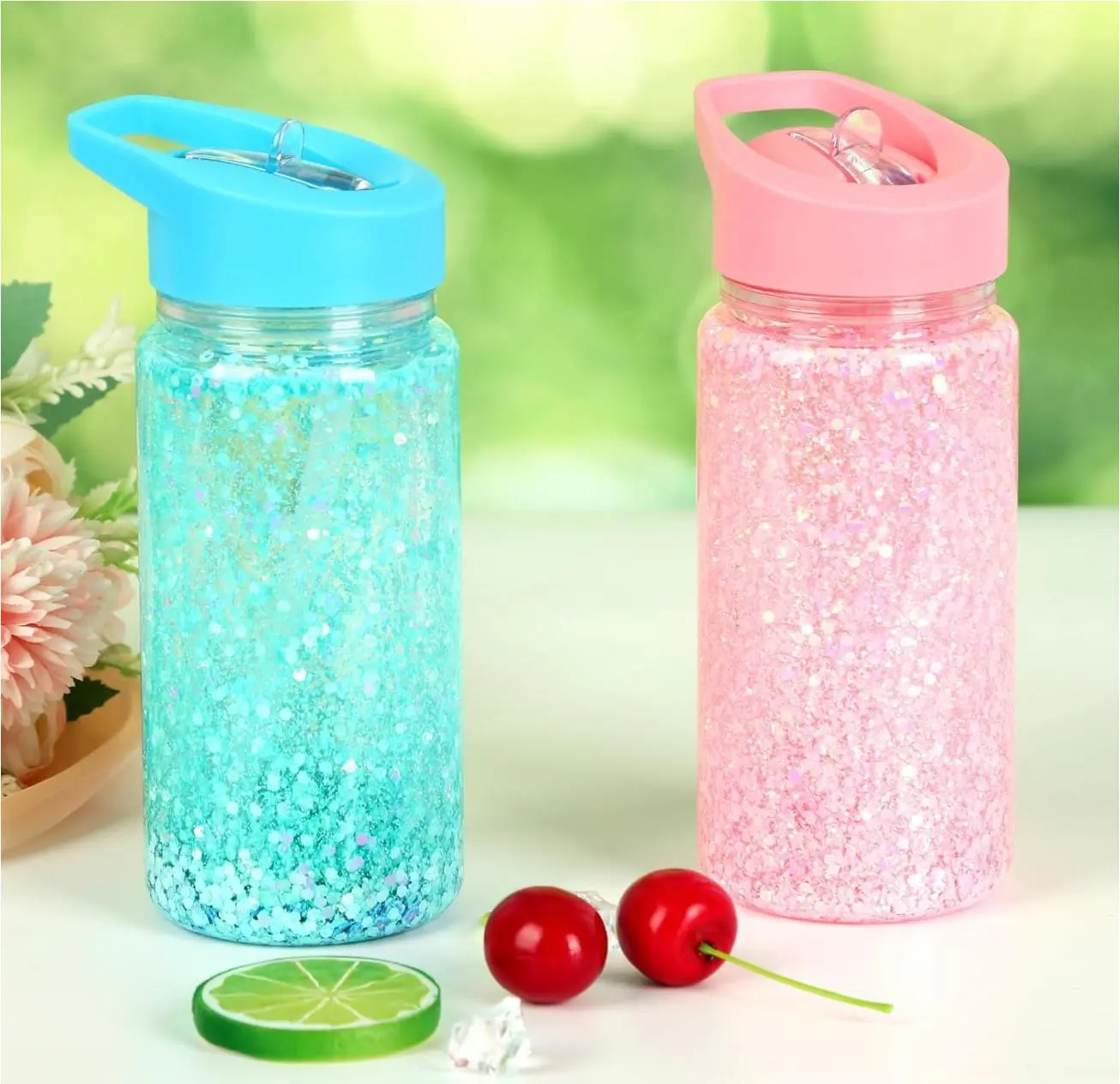 Kids Tumbler Cup 10oz Custom Snowglobe Cups With Handle Personalized Marble Lava Flow Glitter Effects Cartoon Styles Bright Colors Easy Grip Handle Lightweight Durable Plastic Perfect For School Birthday Gifts Party Favors Sports Practice Daily Use