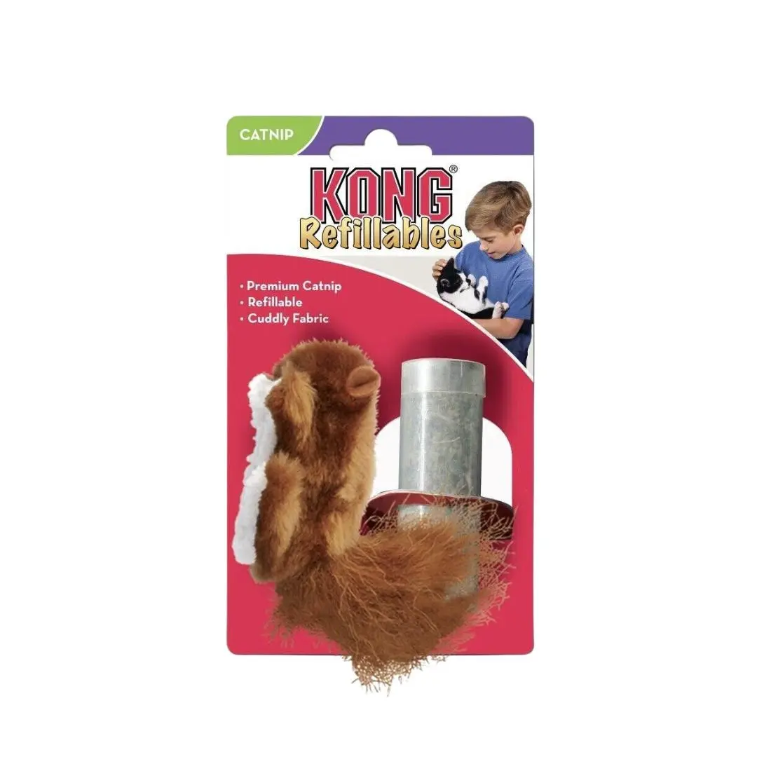 KONG Refillable Squirrel Catnip Cat Toy