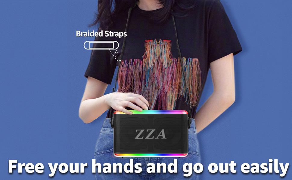 ZZA Portable Wireless Speaker，Powerful 360° Sound, 24W Audio with Impactful Bass, 1600AH Battery, IPX6 Waterproof, Shockproof, TWS Stereo, Speaker Wireless for Outdoor Beach Pool subwoofer Weatherproof Loudspeaker System Durable speaker bluetooth speakers