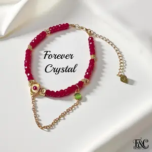 Ruby Faceted Disk Beads Bracelet – 4mm High Quality Red Corundum – Gold Plated Copper Adjustable Clasp – Passion & Protection Gift