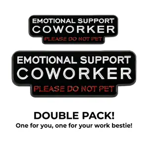 2 Pcs Emotional Support Coworker Enamel Pin Funny Office Humor Lapel Badge Work Bestie Gift