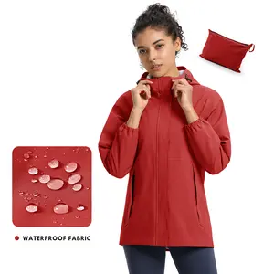 Ysento Women's Hood Cycling Bike Waterproof Jackets Lightweight Outdoor Packable Raincoats