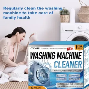 Washing Machine Cleaner Descaler 24 Pack - Deep Cleaning Tablets For HE Front Loader & Top Load Washer, Septic Safe Eco-Friendly Deodorizer, Clean Inside Drum and Laundry Tub Seal