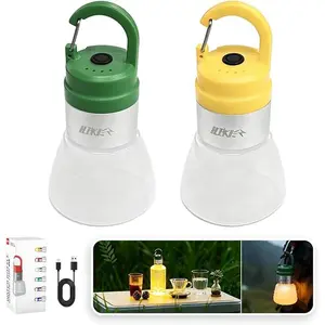 LED Bright Lanterns Camping Lantern, 2PCS Portable Waterproof Camping Lamps Long Battery Life Hanging Tent Light with 7 Color Lighting for Fishing Hiking Emergency fast  shipping  items