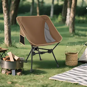 COSTWAY - Portable Camping Chair with Compact Carrying Bag-Coffee
