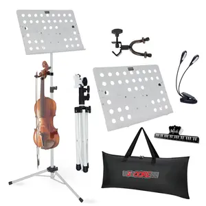 5 Core Music Stand Adjustable Desktop Book Stands Portable Sheet Holder All Metal Foldable Bookstand