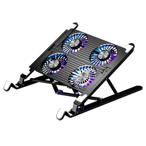 Foldable Laptop Holder Stand, Cooling Pad Table Bracket With Radiator Silent Fan Notebook Accessories