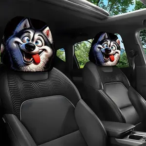2pcs 11x10.2 inch Husky Pattern Car headrest covers, Universal, easy to install, durable car interior seat accessories, Car seat decorative. Suitable for daily commutes and travel, ideal gifts for car enthusiasts and holiday presents. 1.29LYY-15