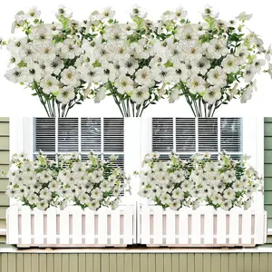 10 sticks of simulated plant flowers are used for outdoor decoration, And the simulated silk daisies are true in appearance, Resistant to ultraviolet rays and do not fade, And are used for home porch patio flowerpots,Suitable mother's day gift for mom. ti