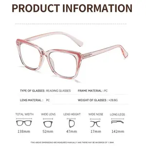 Transparent Frame Photochromic Multifocal Reading Glasses for Women Men Fashion Progressive Anti Blue Light Presbyopia Glasses