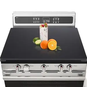 Noodle Board Stove Cover for Gas Burner & Electric Stove- Stove Top Cover Double Side Use, Sink Cover for Counter Space, RV Stove Cover No installation required, Decorative Tray for Kitchen (Black)
