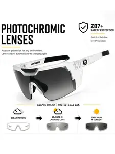 New Premium Luxury Square-Frame Photochromic Sunglasses — Unisex UV400 Cycling Shades (Z87+ Safety Certified)