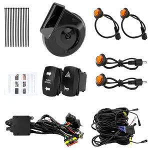 Universal ATV UTV Turn Signal Kit Plug and Play with Horn, Pre-Wired Street Legal Turn Signal Light Kit for Off-Road Golf Cart Safety Upgrade