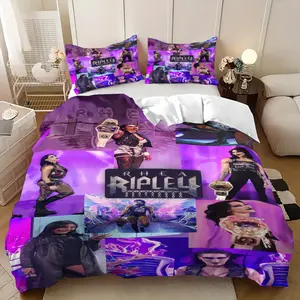 3Pcs Rhea Ripley Professional Wrestler Championship Style Wrestling Themed Soft Bedding Sets, Warm Touch All-Season Bedding, Dorm Bedroom Universal Comfort Choice, Hot Christmas Holiday Warm Gift, 1 Duvet Cover 2 Pillowcases (No Insert)