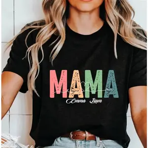 Custom Mama Shirt: Personalized Mom T-shirt With Children's Names