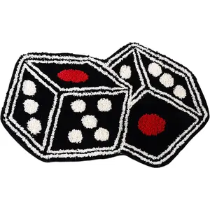Y2K Dice Rug – Cool 31"x23" Non-Slip Soft Floor Mat for Bedroom, Living Room & Alt Room Decor Meudid