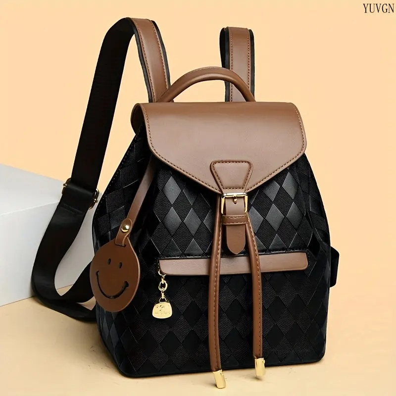 Women's Fashion Quilted Backpack, Lightweight Multi-Function Daypack with Gold Buckle and Adjustable Straps for Work, Travel, Daily Use, Bags For Women