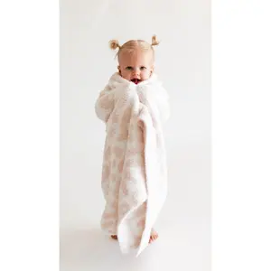 Baby Plush Throw Blanket in Pink Leopard