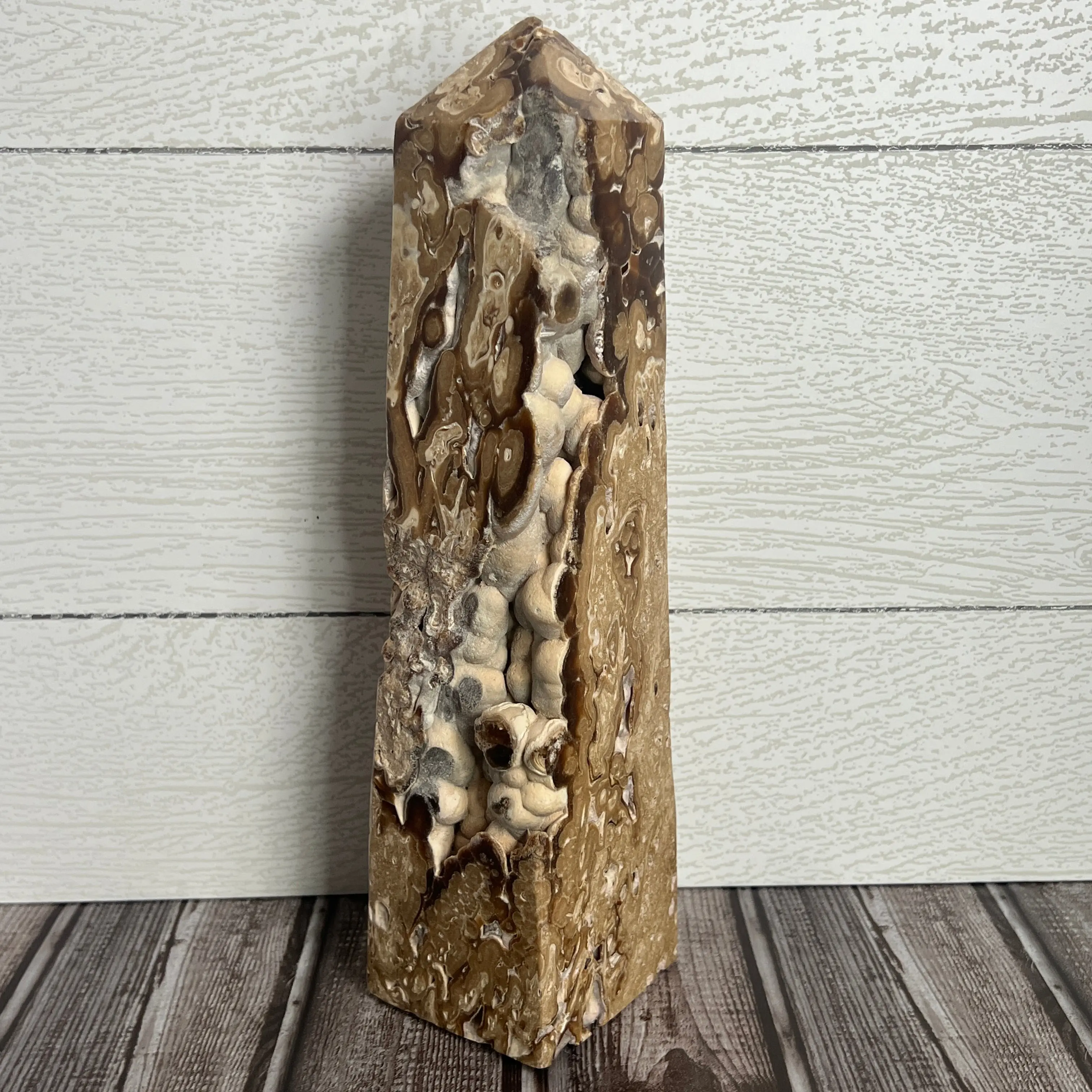 Druzy Chocolate Calcite Tower