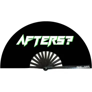 Funny Rave Fan Large Folding Hand Fan UV Glow Festival Fan Rave Accessory for Men & Women - Real Wooden Fan