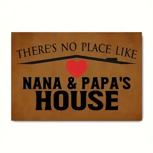 Funny Welcome Doormat Indoor Entray Front Porch with Rubber Back There's No Place Like Nana & Papa's House Rubber Non-Slip Entrance Rug Home Decor