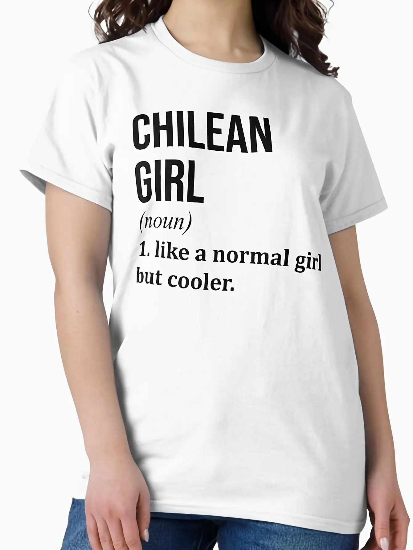 Item Preview, Chilean Girl Definition Chile Design unisex soft cotton short sleeve t shirt, vintage graphic casual tee for men women teens, perfect birthday holiday gift for camping travel gym daily street  wear