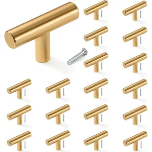 30PCS Cabinet Knobs, Cabinet Pulls Drawer Knobs, Single Hole Cabinet Hardware with Screws, for Kitchen Bedroom Furniture, Gold