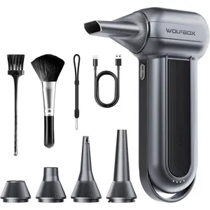 WOLFBOX MF100 Electric Air Duster-150000RPM Super Power Cordless Air Duster, Rechargeable Brushless Motor Durable Blower, 3-Gear Adjustable Dust Blower for Computer, Keyboard, Outdoor, House and Car